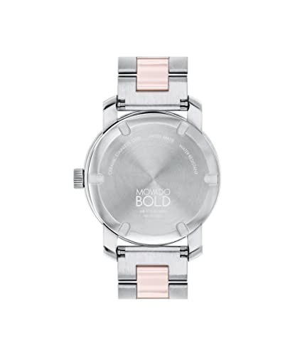 Movado Bold Iconic Women s Swiss Quartz 3600881 Stainless Steel & Crystal Case and Link Bracelet Watch, Color: Two Tone