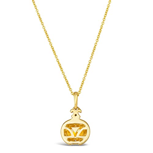 1/20 Carat Chocolate Diamond Ladybug Pendant Necklace for Women in 14k Yellow Gold (White/Brown, 0.05 cttw) on 20 Inch Long Chain with Lobster Claw Clasp by LeVian