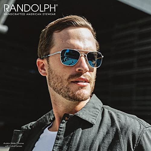 Randolph USA | 23k White Gold Classic Aviator Sunglasses for Men or Women 100% UV