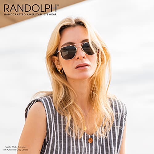 Randolph USA | 23k White Gold Classic Aviator Sunglasses for Men or Women 100% UV