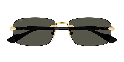 Gucci Rectangular Narrow Rimless Sunglasses