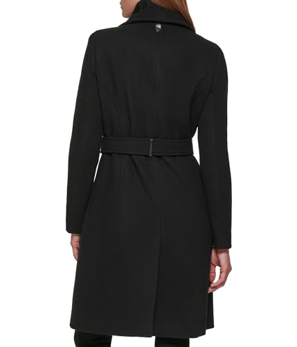 Calvin Klein Women s Angled Twill Fabric Wing Collar Coat