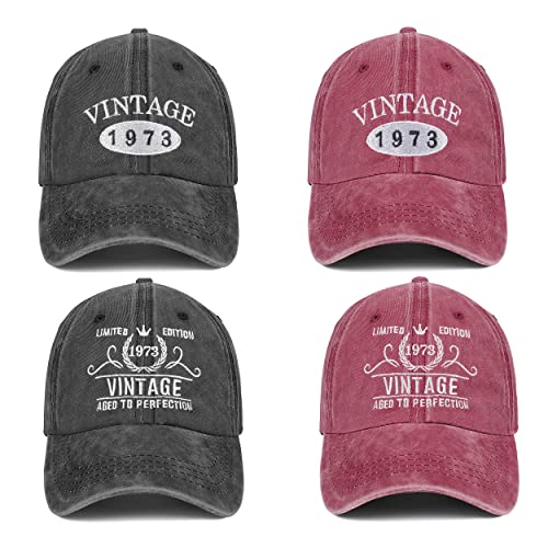 50th Birthday Gifts for Women Men Vintage 1973 Baseball Cap Ideas Gift Party Hats Parents Turning 50 Th