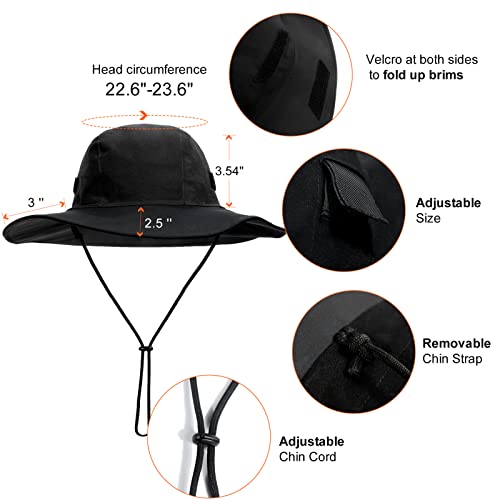 Womens Winter Waterproof Bucket Hat Warm Fleece Lined Rain Hat UPF50+ Mens Outdoor Adventure Research Hiking Safari Cap