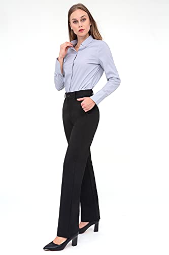 Bamans Work Pants for Women Yoga Dress Pants Straight Leg Stretch Work Pant with Pockets