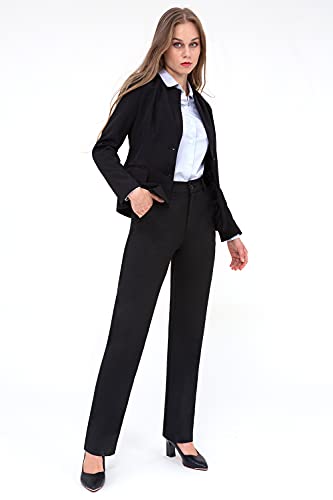 Bamans Work Pants for Women Yoga Dress Pants Straight Leg Stretch Work Pant with Pockets