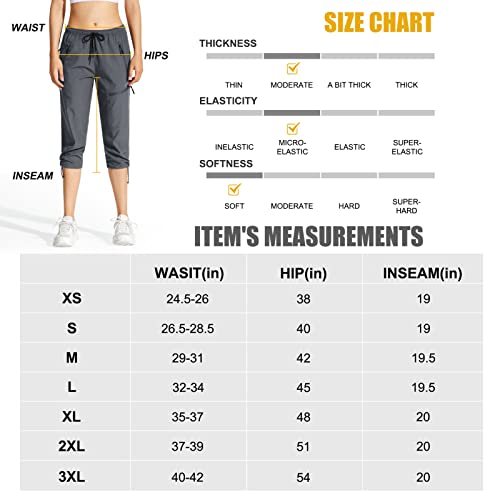 MOCOLY Women s Cargo Hiking Pants Elastic Waist Quick Dry Lightweight Outdoor Water Resistant UPF 50+ Long Pants Zipper