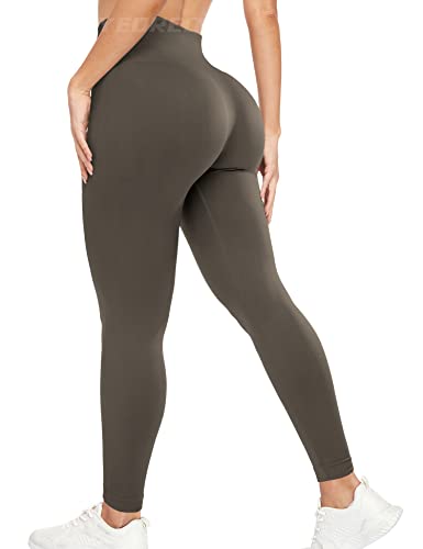 YEOREO Women High Waist Workout Gym Smile Contour Seamless Leggings Yoga Pants Tights