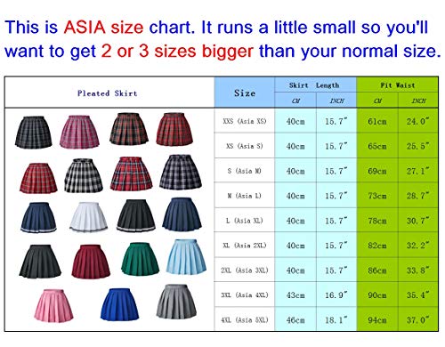 Elibelle Women s Japan High Waisted Tartan Pleated Dance Cosplay Costumes Skirt with Socks