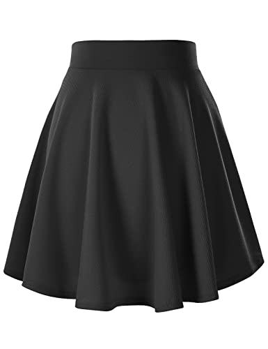 Urban CoCo Women s Basic Versatile Stretchy Flared Casual Mini Skater Skirt