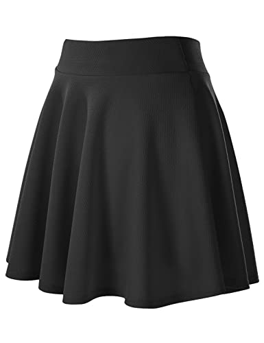 Urban CoCo Women s Basic Versatile Stretchy Flared Casual Mini Skater Skirt