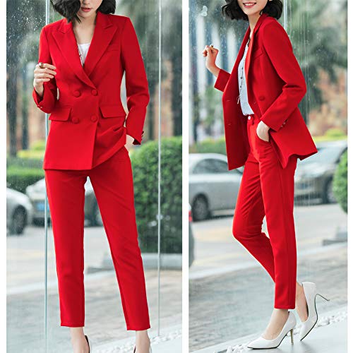 LISUEYNE Women’s Two Pieces Blazer Office Lady Suit Set Work Blazer Jacket and Pant