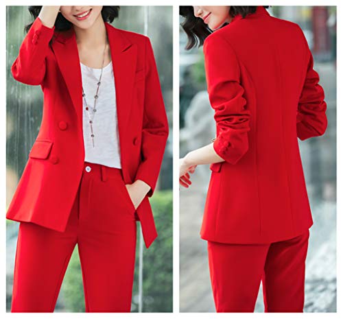 LISUEYNE Women’s Two Pieces Blazer Office Lady Suit Set Work Blazer Jacket and Pant