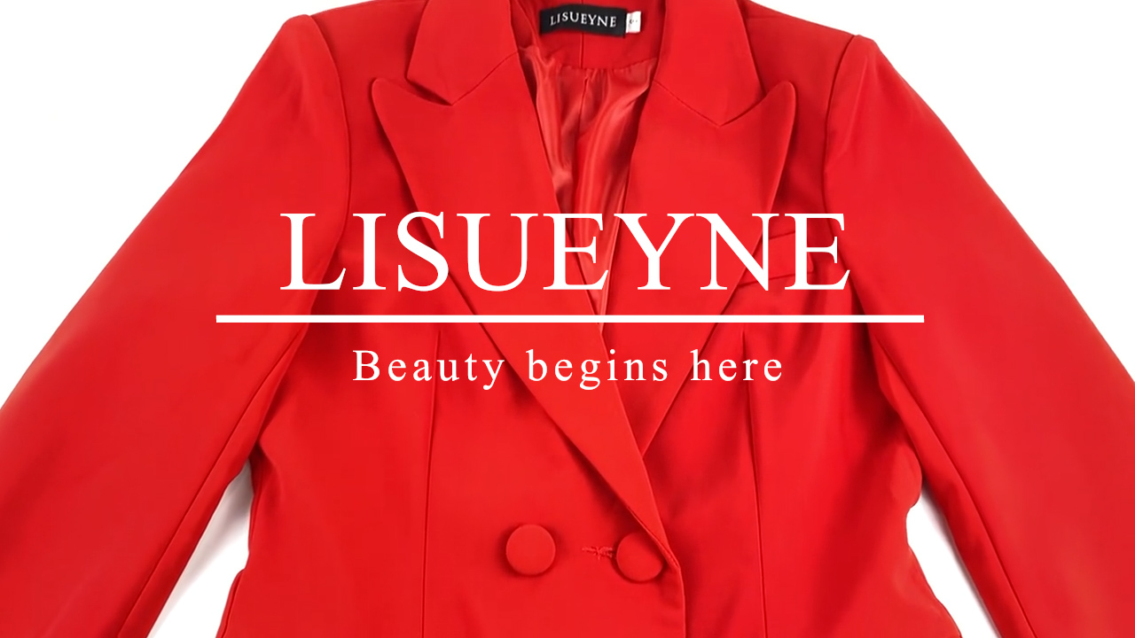 LISUEYNE Women’s Two Pieces Blazer Office Lady Suit Set Work Blazer Jacket and Pant