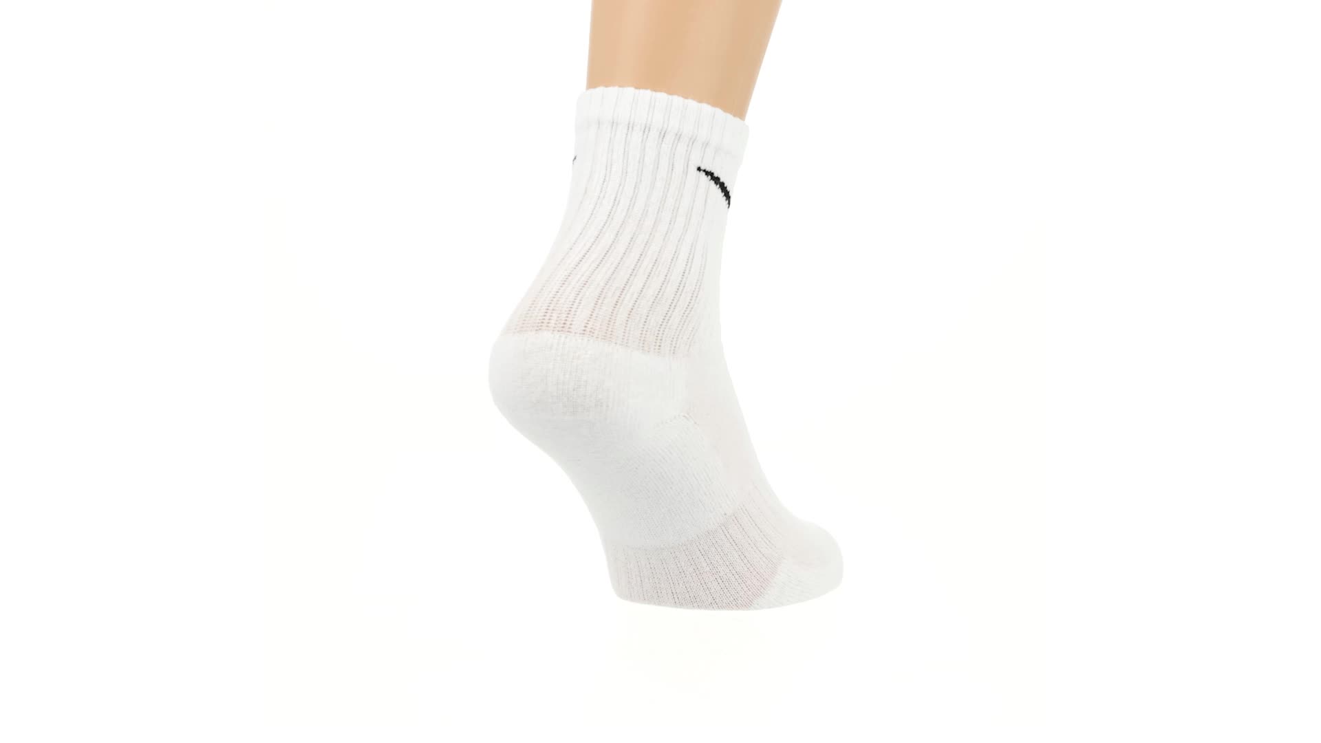 Performance Lightweight Crew Training Socks (3 Pair) (Medium, White/Black)