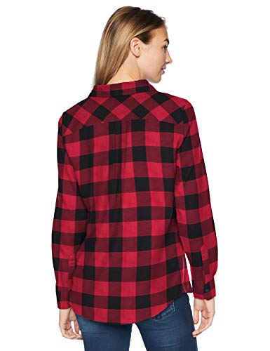 Amazon Essentials Women s Classic-Fit Long-Sleeve Lightweight Plaid Flannel Shirt