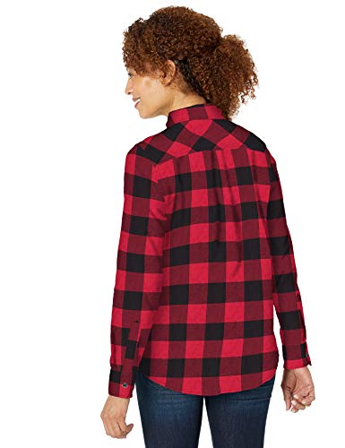 Amazon Essentials Women s Classic-Fit Long-Sleeve Lightweight Plaid Flannel Shirt