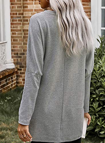 Dokotoo Womens Casual Long Sleeve Shirts Lightweight Sweatshirts Fashion Tunic Tops with Pockets