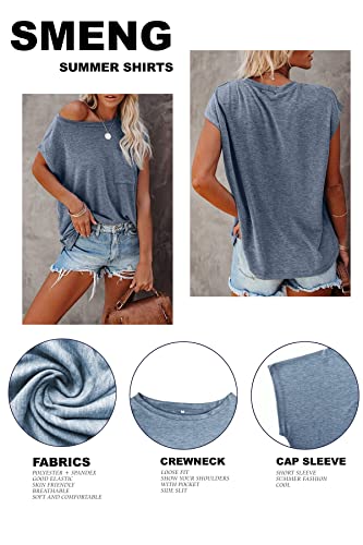 SMENG Womens Tops Summer Fashion Batwing Short Sleeve t Shirts Blouses