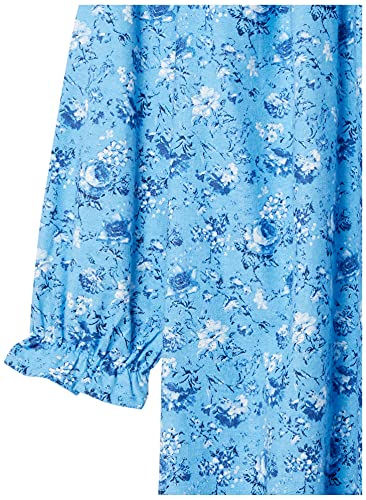 AmeriMark Long Flannel Nightgown for Women Eyelet Lace Trimmed Neckline