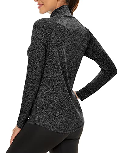 LURANEE Womens UPF 50+ Long Sleeve 1/4 Zip Pullover Athletic Hiking Running Workout Tops