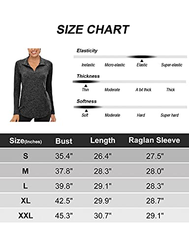 LURANEE Womens UPF 50+ Long Sleeve 1/4 Zip Pullover Athletic Hiking Running Workout Tops