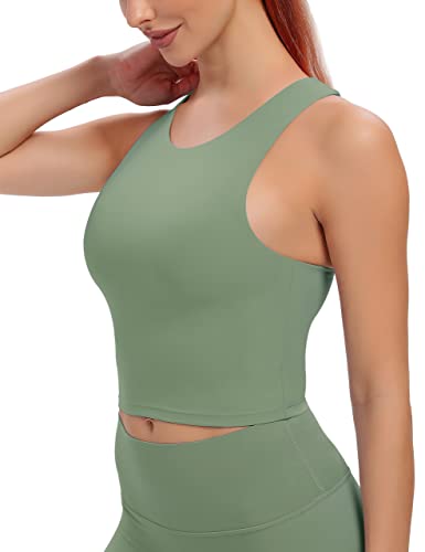 BONVIGOR Sports Bras for Women Workout Crop Tank Tops with Built in Bra Athletic Longline Padded Yoga Shirts Gym Fitness