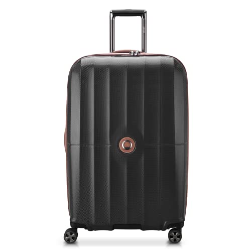 DELSEY Paris St. Tropez Hardside Expandable Luggage with Spinner Wheels, Black, 3-Piece Set (21/24/28)