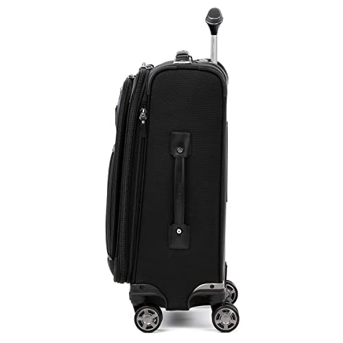 Travelpro Platinum Elite Softside Expandable Luggage, 8 Wheel Spinner Suitcase, TSA Lock, Men and Women (Shadow Black, 2-Piece Set (21/25))