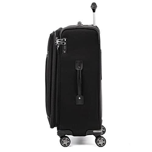 Travelpro Platinum Elite Softside Expandable Luggage, 8 Wheel Spinner Suitcase, TSA Lock, Men and Women (Shadow Black, 2-Piece Set (21/25))