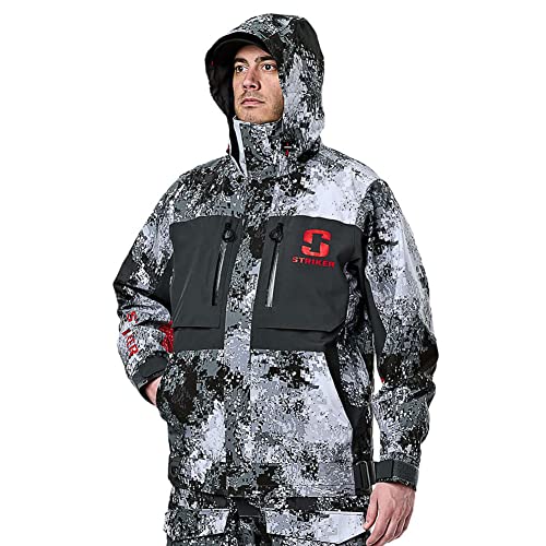 Striker Men s Adrenaline Durable Breathable Waterproof Outdoor Fishing Rain Jacket with Adjustable Hood & Reflective Elements