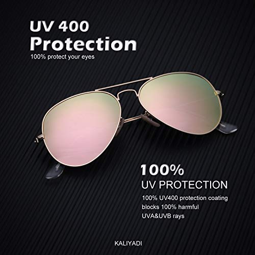 KALIYADI Classic Aviator Sunglasses for Men Women Driving Sun glasses Polarized Lens 100% UV Blocking