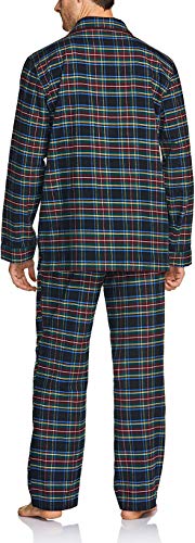 CQR Men s 100% Cotton Plaid Flannel Pajama Set, Brushed Soft Lounge & Sleep PJ Top & Bottom with Pockets