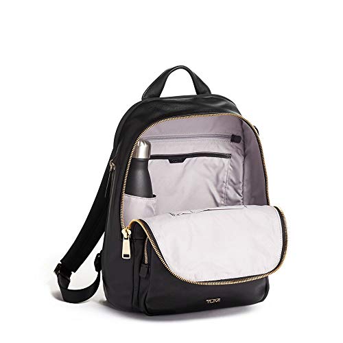 TUMI Voyageur Hannah Leather Backpack - Women s Backpack & Computer Bag - For Everyday Use & Travel - Black & Gold Hardware