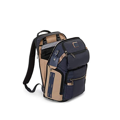 TUMI Alpha Bravo Nomadic Backpack - Laptop & Tablet Storage - Nylon Backpack with Leather Accents - Midnight Navy/Khaki