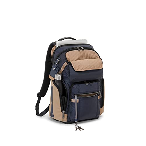 TUMI Alpha Bravo Nomadic Backpack - Laptop & Tablet Storage - Nylon Backpack with Leather Accents - Midnight Navy/Khaki