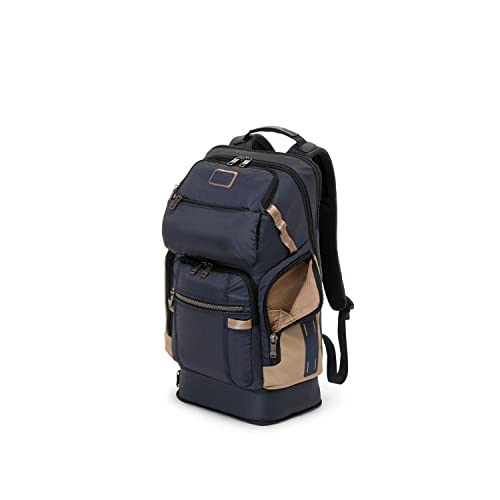 TUMI Alpha Bravo Nomadic Backpack - Laptop & Tablet Storage - Nylon Backpack with Leather Accents - Midnight Navy/Khaki