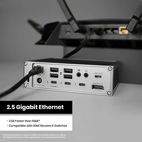 CalDigit TS4 Thunderbolt 4 Dock - 18 Ports, 98W Charging, 3x Thunderbolt 4 40Gb/s, 5 x USB-A, 3 x USB-C (10Gb/s), 2.5GbE, Single 8K or Dual 6K 60Hz Displays, Mac, PC, Chrome Compatible with 0.8m Cable