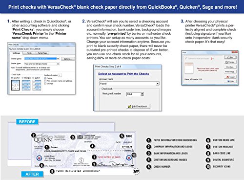 VersaCheck HP Laserjet M209 MXE MICR Check Printer X9 Platinum 5-User Check Printing Software Bundle