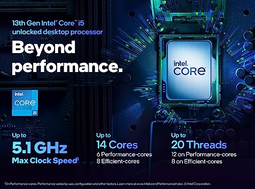 Intel Core i5-13600K Desktop Processor 14 cores (6 P-cores + 8 E-cores) with Integrated Graphics - Unlocked