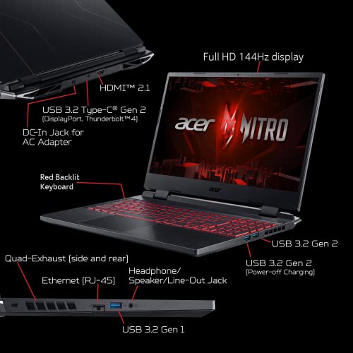 Acer Nitro 5 AN515-58-57Y8 Gaming Laptop | Intel Core i5-12500H | NVIDIA GeForce RTX 3050 Ti Laptop GPU | 15.6