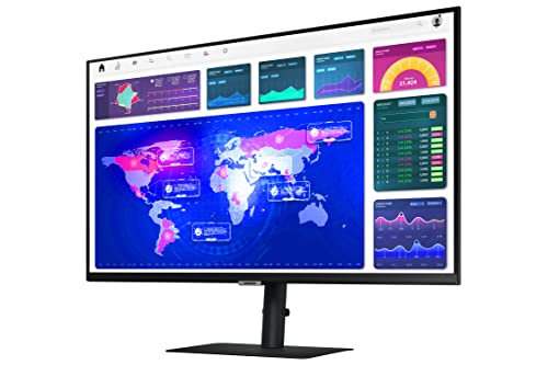 SAMSUNG ViewFinity S60UA Series 24-Inch WQHD Monitor, 75Hz, IPS Panel, USB-C, HDR10 (1 Billion Colors), Height Adjustable Stand, TUV-Certified Intelligent Eye Care (LS24A608UCNXGO),Black