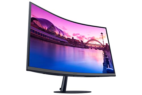 SAMSUNG 32-Inch S39C Series FHD Curved Gaming Monitor, 75Hz, AMD FreeSync, Game Mode, Advanced Eye Comfort, Frameless Display, Built in Speakers, Slim Metal Stand, LS32C392EANXGO, 2023, Black