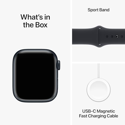 Apple Watch Series 9 [GPS + Cellular 41mm] Smartwatch with Midnight Aluminum Case with Midnight Sport Band S/M. Fitness Tracker, Blood Oxygen & ECG Apps, Always-On Retina Display