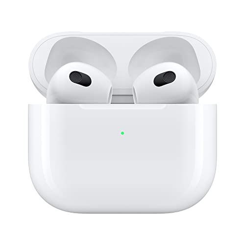 Apple AirPods (3rd Generation) Wireless Ear Buds, Bluetooth Headphones, Personalized Spatial Audio, Sweat and Water Resistant, Lightning Charging Case Included, Up to 30 Hours of Battery Life