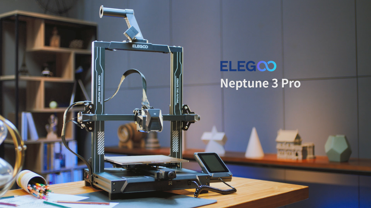 ELEGOO Neptune 3 Pro FDM 3D Printer with Auto Bed Leveling, Dual-Gear Direct Extruder, Dual Lead Screw Drive, Removable Capacitive Screen, 8.85x8.85x11in Large Printing Size