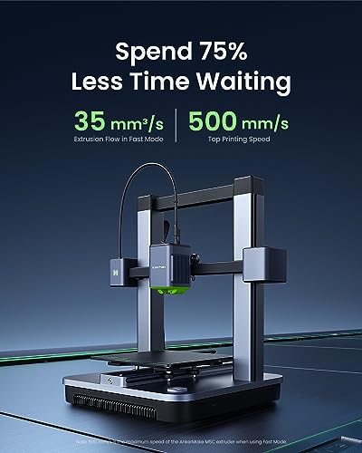 AnkerMake M5C 3D Printer, 500 mm/s High-Speed Printing, All-Metal Hotend, Supports 300℃ Printing, Control via Multi-Device, Intuitive, 7×7 Auto-Leveling, 220×220×250 mm Print Volume