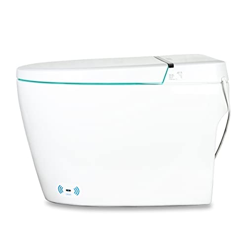 EUROTO Newest Luxury Smart Toilet, Tankless Elongated toilet with Dual Flush, Foot-Kick Lid Opening, Auto Open and Close Lid, Heated Seat, Warm Dryer, Adjustable Water Pressure and Temperature