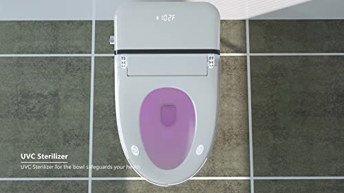 EUROTO Newest Luxury Smart Toilet, Tankless Elongated toilet with Dual Flush, Foot-Kick Lid Opening, Auto Open and Close Lid, Heated Seat, Warm Dryer, Adjustable Water Pressure and Temperature