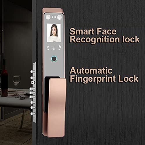 ZLXDP Smart 3D Face Recognition Door Lock Built in Rechargeable Lithium Battery Automatic Control Palm Print Lock for Home (Size : Only The Lock)